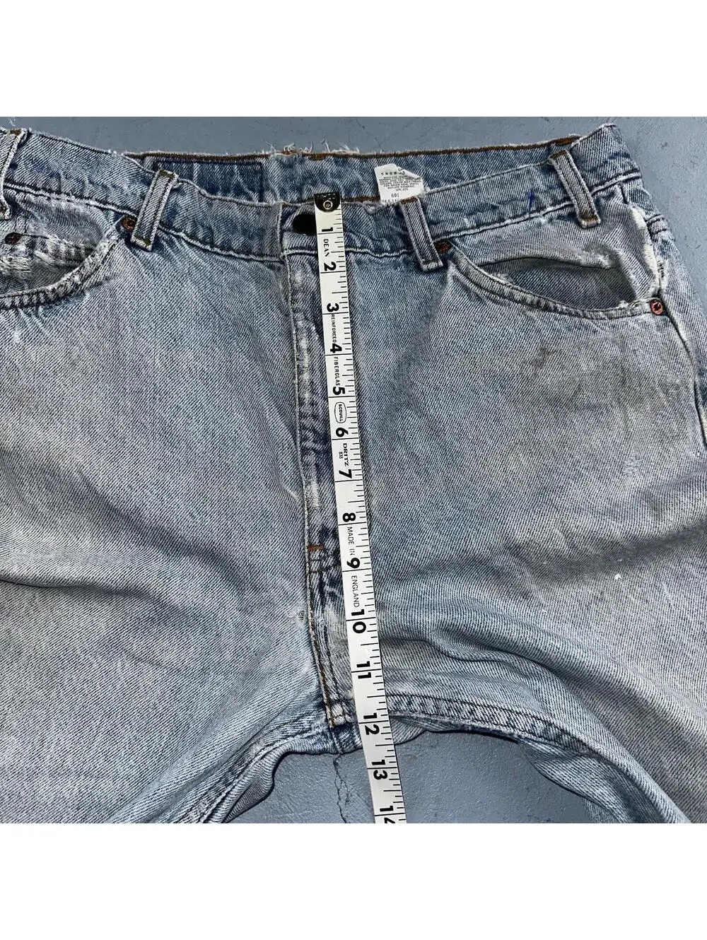 Levis 505 Vintage 90s Orange Tab Jeans 36x32 Thrashed Light Wash 501 Act 33x31